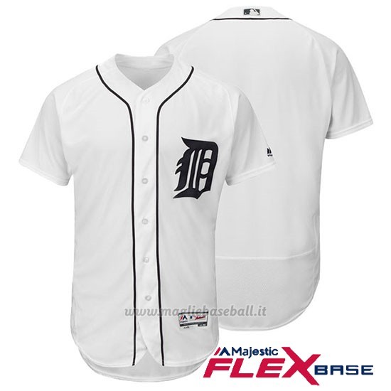 Maglia Baseball Uomo Detroit Tigers Autentico Collezione Bianco Flex Base